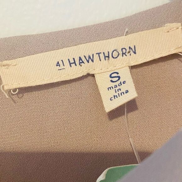 41 Hawthorn Stitch Fix Colorblock Peplum Button Back Top Size Small - Picture 3 of 5